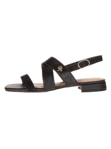 Tommy Hilfiger Shoes Leder-Sandalen in Schwarz