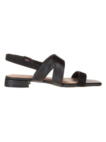 Tommy Hilfiger Shoes Leder-Sandalen in Schwarz