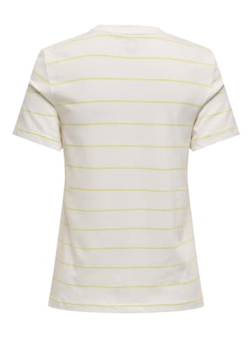 ONLY Shirt in Weiß/ Gelb