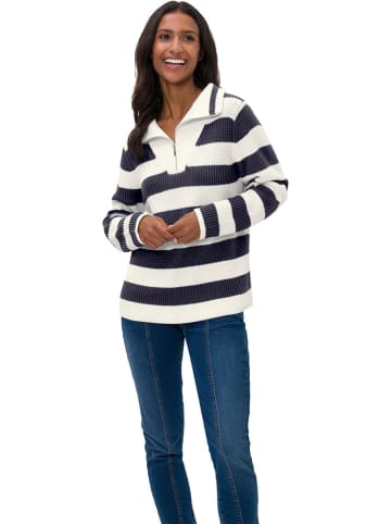 Heine Trui wit/donkerblauw