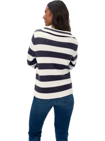 Heine Pullover in Weiß/ Dunkelblau