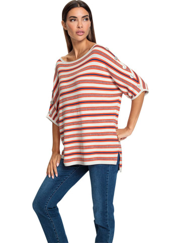 Heine Pullover in Weiß/ Orange