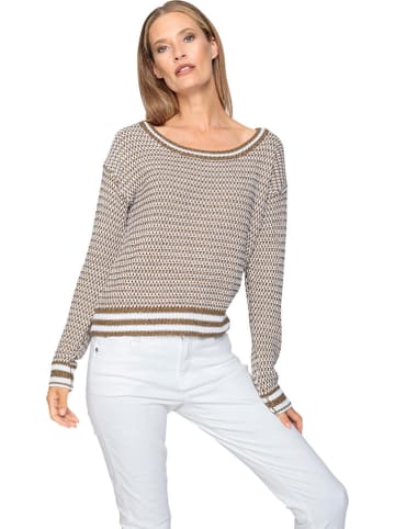 Heine Pullover in Braun/ Weiß