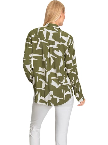 Heine Bluse in Oliv/ Weiß