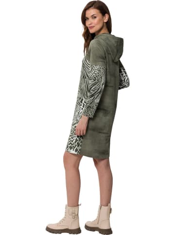Heine Kleid in Khaki/ Weiß