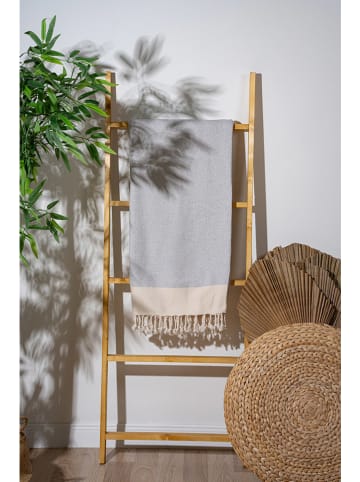 FLORIANE GARDEN Fouta in Hellgrau/ Creme