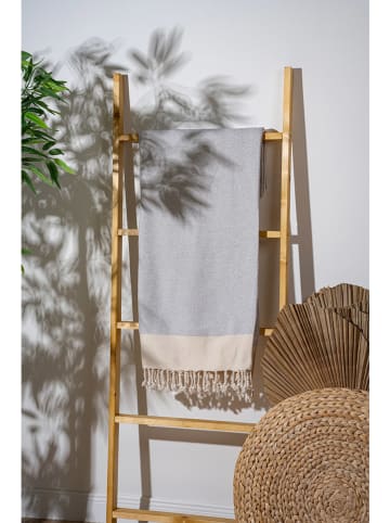 FLORIANE GARDEN Fouta in Hellgrau/ Creme
