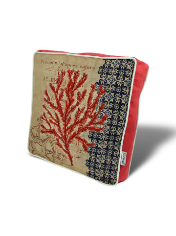 FLORIANE GARDEN Stoelkussen beige/rood/zwart