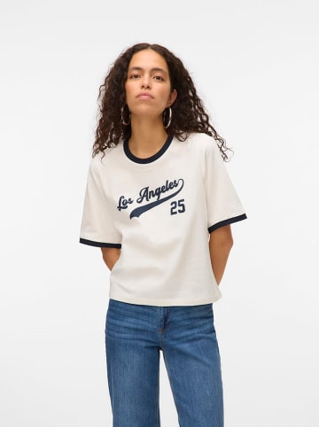 Vero Moda Shirt in Creme/ Dunkelblau