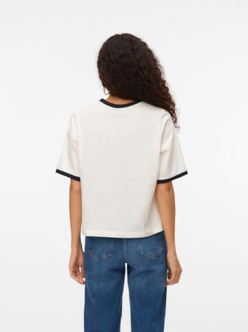Vero Moda Koszulka w kolorze kremowo-granatowym
