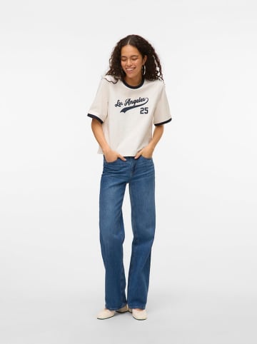 Vero Moda Koszulka w kolorze kremowo-granatowym