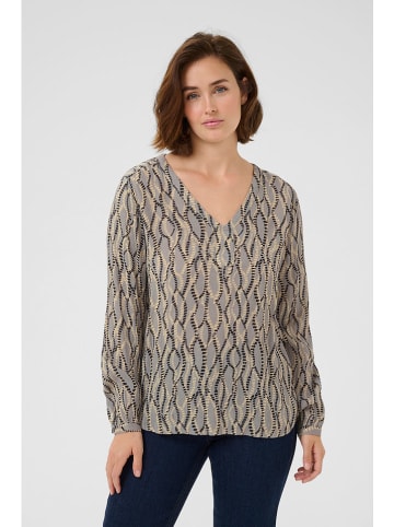 Kaffe Bluse "Amber" in Grau/ Schwarz/ Beige