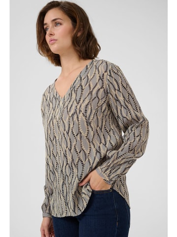 Kaffe Bluse "Amber" in Grau/ Schwarz/ Beige