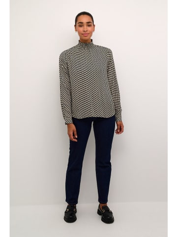 Kaffe Bluse "Amber" in Schwarz/ Beige