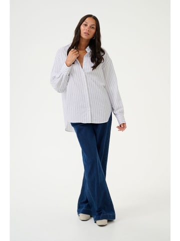 Kaffe Blouse "Selma" wit/lichtblauw