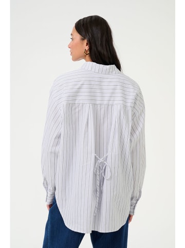 Kaffe Blouse "Selma" wit/lichtblauw