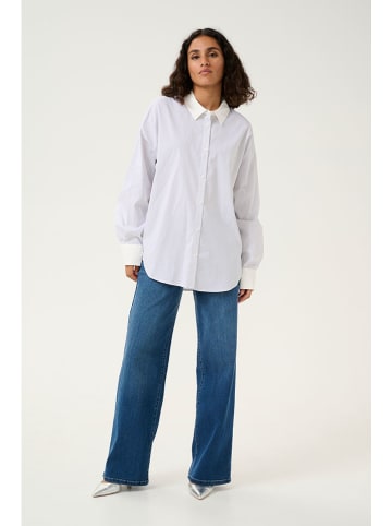 Kaffe Blouse "Sussanna" wit/lichtgrijs