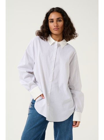 Kaffe Blouse "Sussanna" wit/lichtgrijs