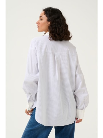Kaffe Blouse "Sussanna" wit/lichtgrijs