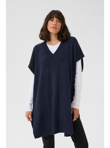 Kaffe Poncho in Dunkelblau