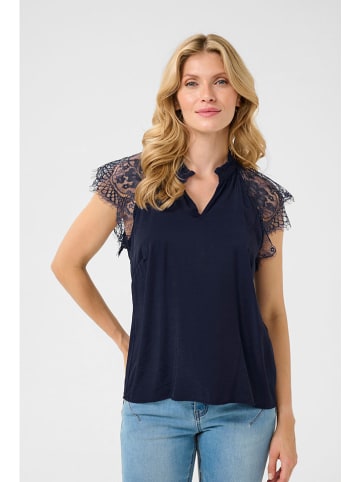 Cream Blouse "Nola" donkerblauw