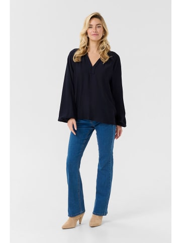 Cream Blouse "Mila" donkerblauw