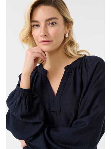 Cream Blouse "Mila" donkerblauw