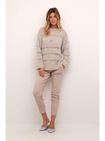 Cream Pullover "Jadie" in Beige/ Hellblau
