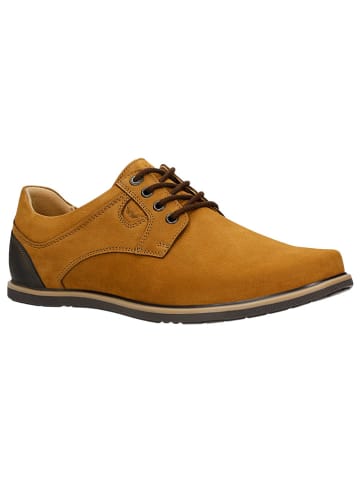 Wojas Leder-Schnürrschuhe in Hellbraun