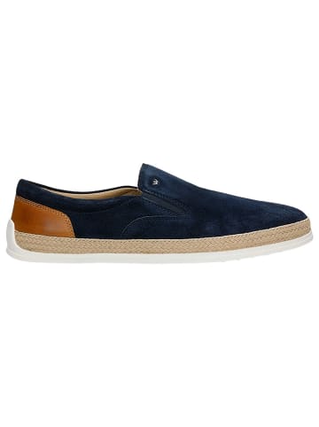 Wojas Leren mocassins donkerblauw/lichtblauw