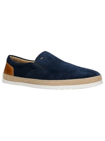 Wojas Leren mocassins donkerblauw/lichtblauw