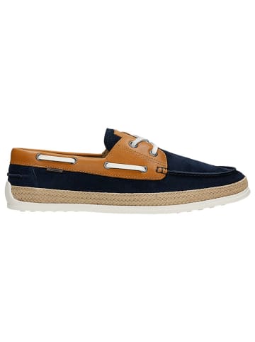 Wojas Leren mocassins donkerblauw/lichtblauw