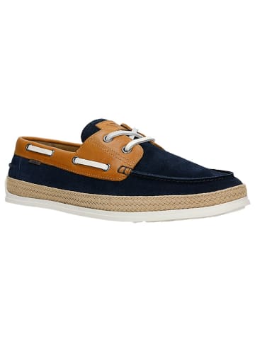 Wojas Leren mocassins donkerblauw/lichtblauw
