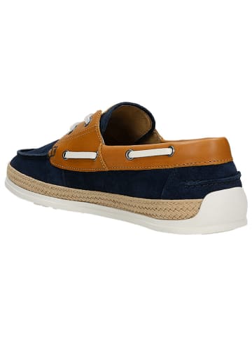 Wojas Leren mocassins donkerblauw/lichtblauw