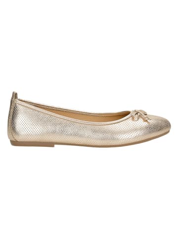 Wojas Skórzane baleriny w kolorze złotym