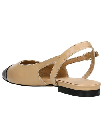 Wojas Leren slingballerina's beige