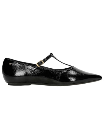 Wojas Leder-Ballerinas in Schwarz