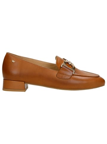 Wojas Leren mocassins lichtbruin