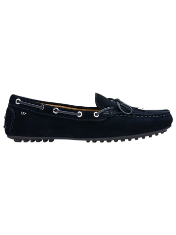 Wojas Leren mocassins donkerblauw