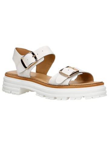 Wojas Leder-Sandalen in Weiß/ Hellbraun