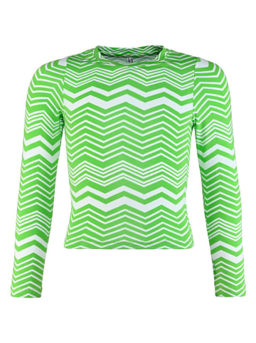 Blue Effect Longsleeve in Grün/ Weiß