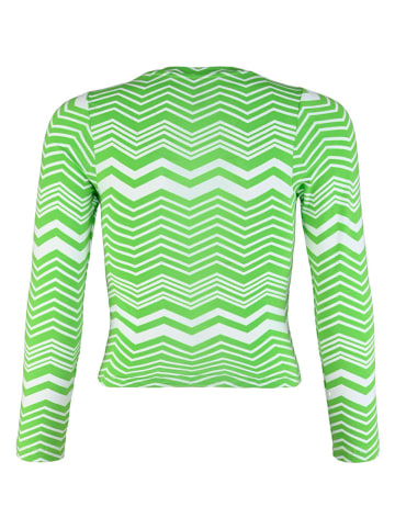 Blue Effect Longsleeve in Grün/ Weiß