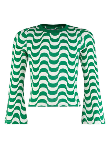 Blue Effect Longsleeve in Grün/ Weiß