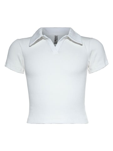 Blue Effect Poloshirt in Weiß