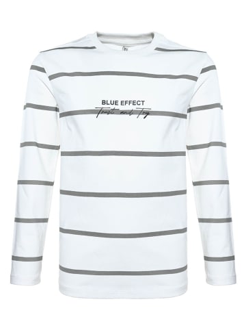 Blue Effect Longsleeve in Weiß/ Grau