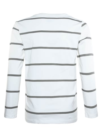 Blue Effect Longsleeve in Weiß/ Grau