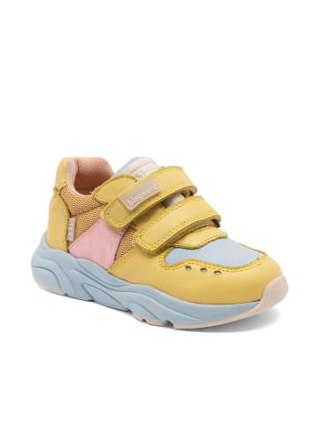 bisgaard Leder-Sneakers in Gelb/ Hellblau