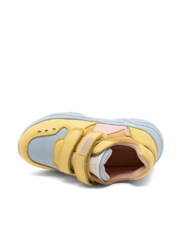 bisgaard Leder-Sneakers in Gelb/ Hellblau