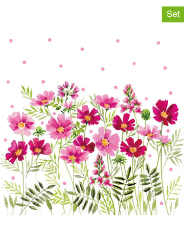 ppd 2er-Set: Servietten "Anabelle" in Pink/ Grün - 2x 20 Stück