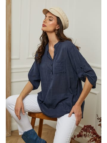 Fleur de Lin Bluse "Msof" in Dunkelblau